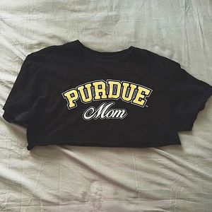 Purdue University Cropped Purdue Mom T-Shirt (Football Games / Tailgates)